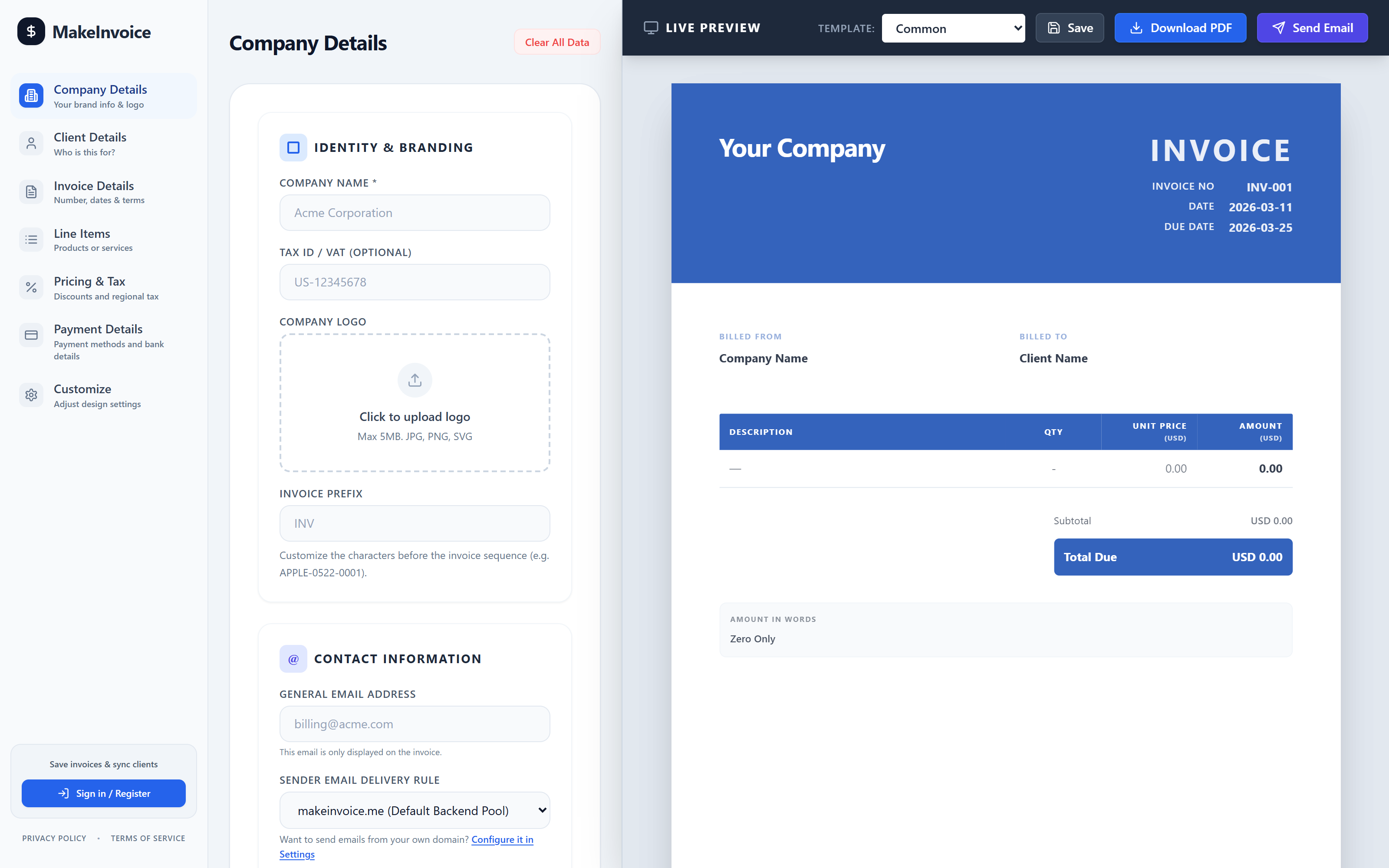 MakeInvoice.me Platform
